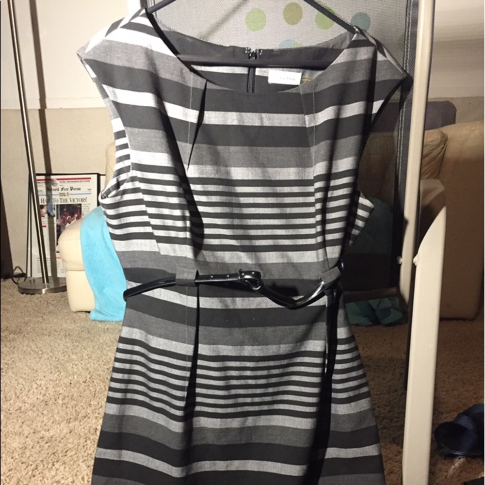 calvin klein stripped dress
